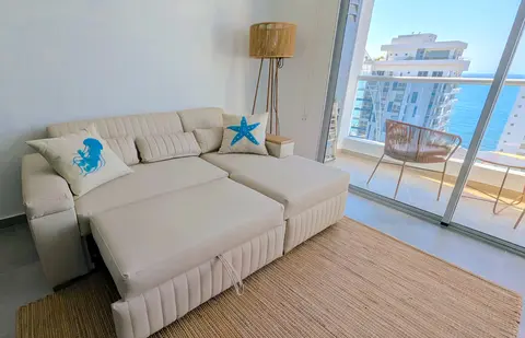 Premium pull-out sleeper couch for extra guest comfort.